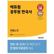 형광펜 선물 / 분철 에듀윌 공무원 한국사 흐름노트 민주국사 복습 워크북+무료강의 제공, 스프링제본 - 1권(교환&반품불가)
