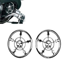 할리데이비슨악세사리 할리데이비슨악세사리지갑체인 오토바이 부품 크롬 5-12quot 140mm 스피커 해골 그릴 트림 커버 할리 데이비슨 일렉트라 스트리트 글라이드