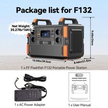 캠핑용파워뱅크 추천 인산철 220V FF Flfish Lifepo4 배터리 LFP 1000W 휴대용 태양 광 발전소 백 태양열 발전기 에너지 110V-240V AC 출력 전원 공급, EU Socket