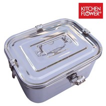 키친플라워 NY-1182 스텐레이스 사각 밀폐 김치통 대 8L 국산