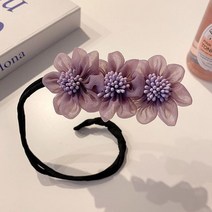 여성 우아한 버드 쉬폰 꽃 번 메이커 마루코 헤어 스타일 긴 도구 만들기 달콤한 브레이드 로프 밴드어 액세서리, [09] No.9, 09 No.9