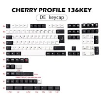 black and white pbt 체리 프로필 염료 sub gmk keycaps for 기계식 키보드 gk61 k70 g710 layout iso enter key, 러시아어 레이아웃