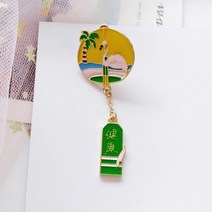 넥타이핀 만화 동물 긴 프린지 배지 폭스 토끼 사슴 뱀 금속 나멜 브로치 팬 랜턴 핀 유행 보석 행운의 선물 친구