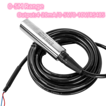 스마트 수위 센서 물 탱크 액체 깊이 레벨 미터 0-5M 범위 4-20Ma 0-10V Rs485 출력, 04 4m range 5m cable_04 RS485