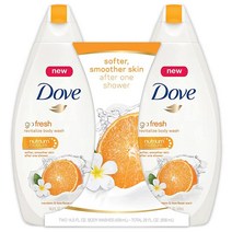 Dove go fresh 리바이탈라이즈 바디 워시 만다린 & 티아레 플라워 향 411g(14온스) 트윈 팩 도브