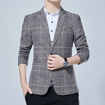 OnePick 남자정장수트 봄여름 슬림핏 체크 세미수트