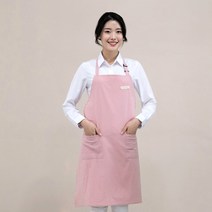 이솔홈 앞치마 원피스형 주방 공방 카페 바리스타 어린이집앞치마 모음, 워싱 면 앞치마 03_핑크