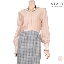 VIVID SG VIVID SG 콩단추소매 라운드 블라우스 VS024009