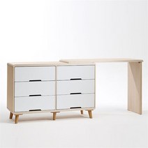 [천삼백케이] [도도] 루카스 와이드 서랍장 세트, 화이트