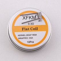 XFKM-신제품 사전 제작 코일 반 파손 융합 클랩톤 0.27ohm 32GA 히팅 와이어 RDA DIY 탱크 용 10 개, 01 Flat-coil-10