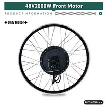 전기자전거 자전거 Ebike48V 2000W 프론트 모터 변환 키트 20 22 24 26 275 28 29 인치 700c 휠 포크 크기 100mm 전기, Only Wheel+20