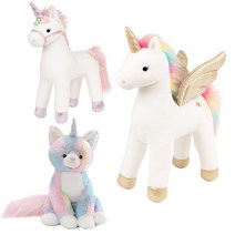 건드 유니콘인형 매직 레인보우 유니콘 고양이 애착인형, 2.백합장미꽃유니콘