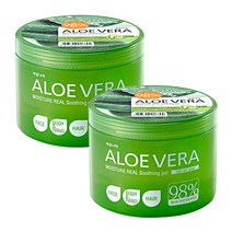 과일나라 알로에베라 모이스처 리얼 수딩젤 500ml 2개 대용량 여름수분크림, 500ml × 2, 1개 [기능성 샘플 증정]