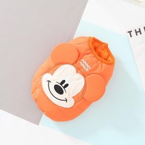 강아지 외출복 외투 자켓 애견옷디즈니 애완 동물 개 옷 겨울 따뜻한 미키 마우스 자켓 코튼 작은 중형 조, 06 Orange_05 XL