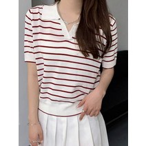 줄무늬 칼라 티
