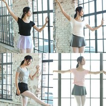 벨라걸스 발레복 성인 주니어 발레 댄스 무용 요가 필라테스 상의 베이직 티셔츠 드