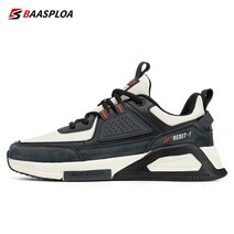 캐주얼신발 Baasploa- 남성 가죽 스니커즈 방수 워킹화 패션 캐주얼 신발 미끄럼 방지 내마모성 스포츠
