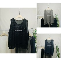 여름 린넨 니트 조끼 얇은 트임 조끼 올리졸리3MN95