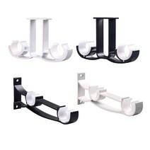 이중커튼 설치용 양방향 한방향 커텐봉 커텐걸이 벽고정 브라켓 커튼봉받침대, 한방향화이트