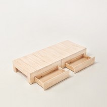 밀라 편백나무 원목 무헤드 평상형 침대프레임 MS SS Q K, 편백무헤드MS(미니싱글)+서랍포함