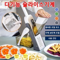 다기능 슬라이스기계 채칼 고기써는기계 원버튼 조절 모드/두께 40단계 조절/사용 간단, 1+1오랜지