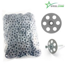 디스크 화스너 회색 1봉지 콘크리트칼블럭 칼브럭 조립 나사 나사못 스치로폴 고정 와샤, 1개