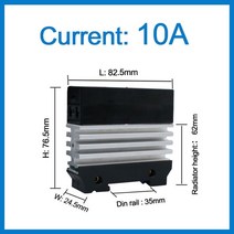 릴레이 10a 25a 40a 50a 60a 80a 방열판이있는 단상 슬림 ssr 솔리드 ​​스테이트 용 din 레일 마운트, 오전 10시, 없음