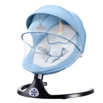 아기 휴식 바운서 의자 전기 조절 스윙 스마트 다기능 안락 크래들 침대 출산용품, 5. blue