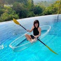 1인 S M 사이즈 투명 보트 카약 해양 스포츠 여름 바다 여행 캠핑, 투명싱글+패들크기2.45미터