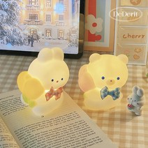 데데리트 귀여운 튤립베어 곰 토끼무드등 LED취침등 수유등 인테리어 미니 램프 조명, 1.튤립베어