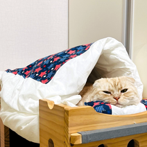 고양이 꿀잠 이불 숨숨집, 화이트 L