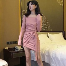 가바바 여성 미니원피스 오프숄더 허리리본포인트 랩원피스 G41498