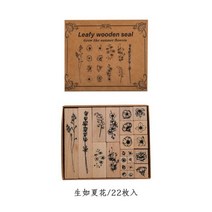 Yoofun-천연 식물 잎 꽃 나무 스탬프 세트 콜라주 정크 저널 스크랩북 카드 표준 스탬프 만들기 30 개/세트, b, b