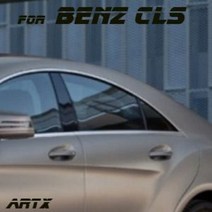 ArtX 벤츠(BENZ) CLS클래스 리얼카본룩 카본패브릭 B C필러 마스크 데칼스티커, 카본블랙