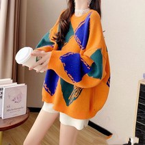 여성용 베이직 데일리 라운드 니트 하늘비즈 C10 S482U581