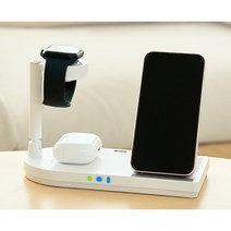프리미엄 디큐브 멀티 고속 무선 충전기 4in1, 갤럭시화이트