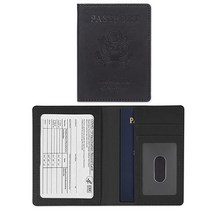 여권 및 백신 카드 홀더 콤보 커버 여행 여권 케이스 지갑 운전 면허증 신용 카드 슬롯 여성용 남성용