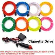 밝은 LED 스트립 네온 라이트 댄스 파티 장식 조명 1 2 3 4 5M 램프 유연한 와이어 로프 튜브 방수, [01] Car cigare lighter, [04] 5m, [07] Fluorescent Green