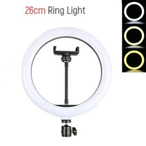 방송조명 유튜브 방송용 링라이트 촬영 조명 장비 제품 45cm LED RGB 디밍이 가능한 셀카 램프 라이브 사진 용 전화 클립 홀더 포함 26/33cm 694EA 8, 03 26cm Ring Light