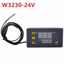디지털 온도 조절기 w3230 프로브 라인 20a 제어 led 디스플레이 가열냉각 제어, DC w3230-24v