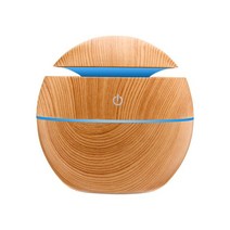 공기청정기 가정용 우드 그레인 가습기 아로마 디퓨저 USB 초음파 쿨 미스트 분무기 에센셜 오일 향수 디퓨, 02 라이트 옐로우