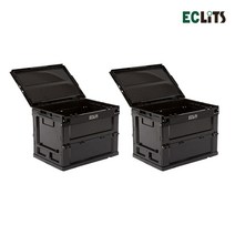 1+1 에클리츠 캠핑 폴딩 박스 20L 정리 보관함 수납함, 블랙+블랙