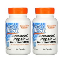 닥터스 베스트 베타인 HCL 펩신 Pepsin 용담 젠티안 비터 120캡슐 X 2통, 2개