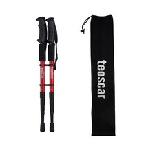 도나샵 테오스카 두랄루민 초경량등산스틱 2p+스틱케이스 ss-43001, 4단레드