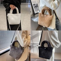 왕골덴 미니 토트 크로스 백 코듀로이 버튼 가방 4컬러