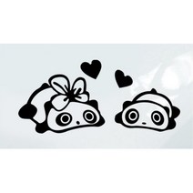판다 차량 스티커 자동차 창문 데코 포인트 카라반스티커 트레일러스티커 경차꾸미기, 화이트