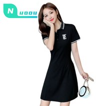 골프웨어 골프원피스 화이트 블랙 빅사이즈 반팔원피스
