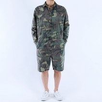 롤프 남성 남자 카모 밀리터리 점프수트 반바지 집업 자켓