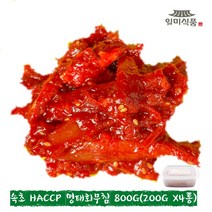 [일미] 속초생산 HACCP 명태초무침 800G (200G X4통) 코다리 회냉면 고명 창난젓, 1세트
