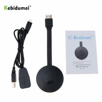 2.4G 4K Chromecast2 안드로이드 HDMI 호환 무선 WiFi 디스플레이 수신기, 블랙